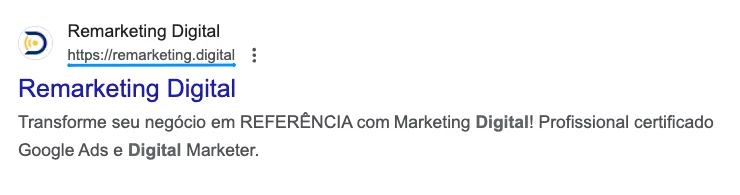 Snipet Google - Remarketing Digital
