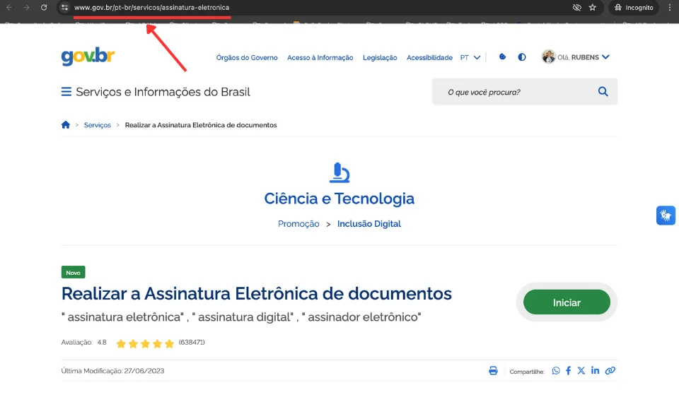 Assinatura Eletronica GOV BR gratis passo a passo - 04
