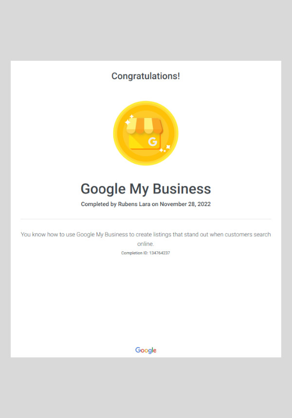 Google Meu Negocio - Rubens Lara - Remarketing Digital